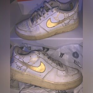 Custom - Nike AF 1 “ GUCCI PRINT “ Size 7 Y